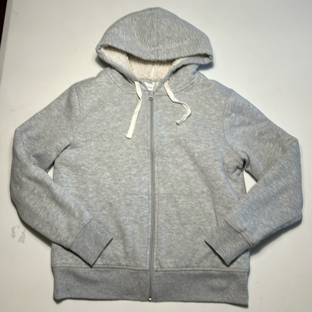Amazon essentials gray Sherpa lined hoodie